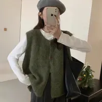 韩系简约百搭软糯慵懒风毛衣马甲女2025秋冬新款宽松叠穿针织背心