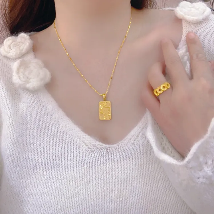 碎冰冰吉言招米猫方牌项链 M扣商品图