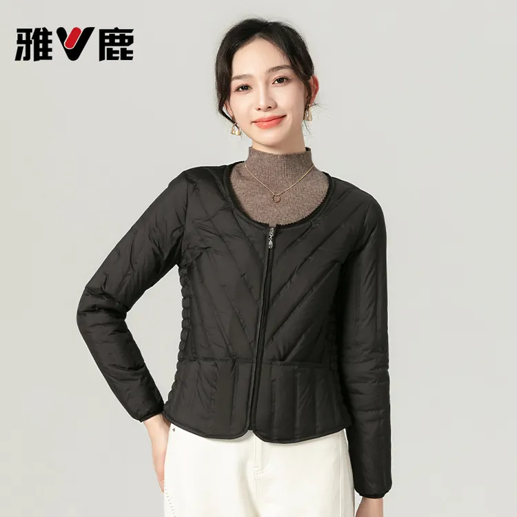 雅鹿羽绒内胆女轻薄修身短款打底内搭马甲时尚羽绒服冬季内胆冬