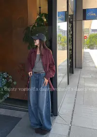 F.A[红咖]韩系百搭红格子宽松翻领长袖衬衣外套女休闲显瘦显白