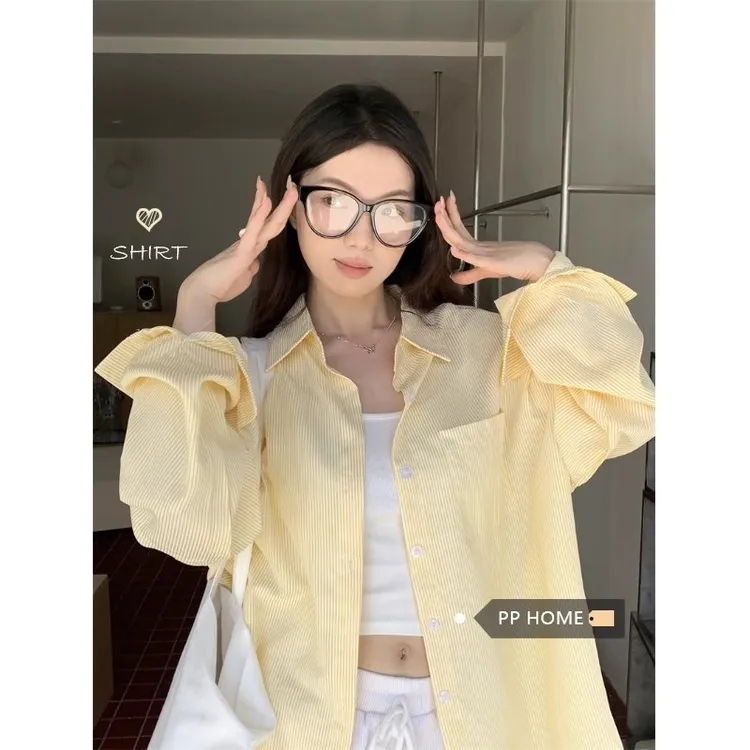 孕妇装春秋款韩系条纹衬衫夏季休闲宽松衬衣防晒外套孕妇上衣