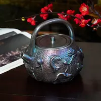 【本尼家】JT14轻奢鎏银提梁壶《莲莲有鱼》烧水壶茶室茶台桌面摆件