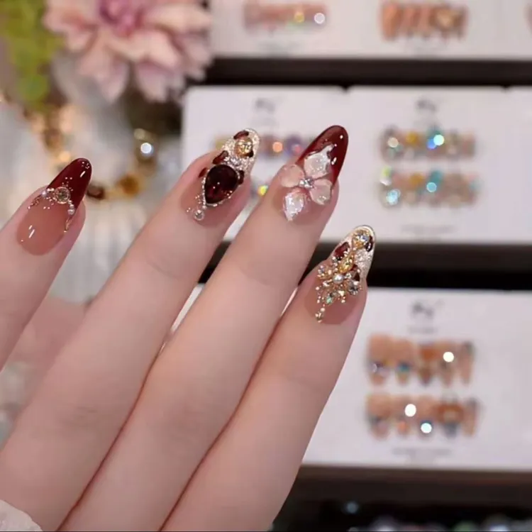 【红酒杯】手工穿戴甲气质款光疗美甲XX