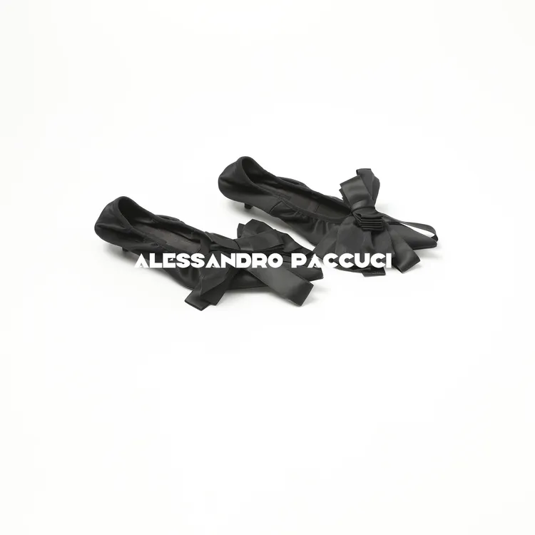 AP洛哥51051XD【优雅而行】桑蚕丝布大蝴蝶结尖头小细跟气质单鞋