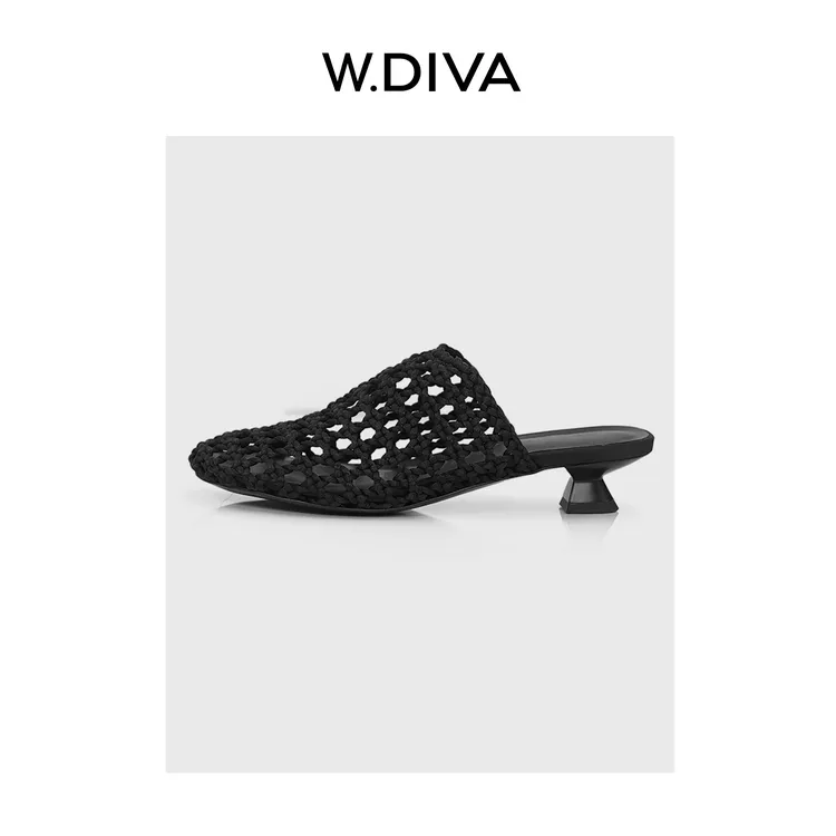 W.Diva【搭配灵魂】手工纺织波西米亚镂空包头细跟凉鞋50X062065