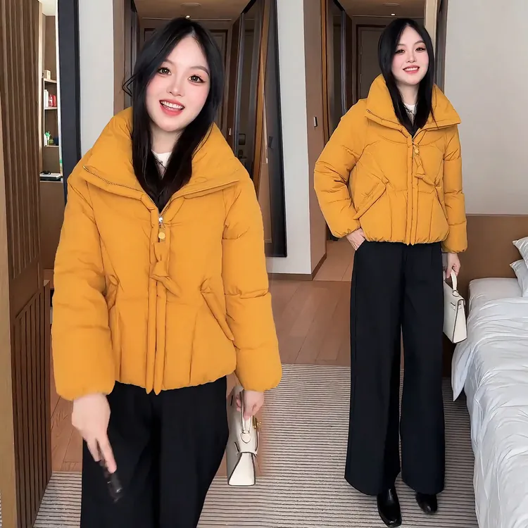 时尚立领短款棉服女2025冬季新款收腰显瘦棉袄小个子洋气保暖棉衣