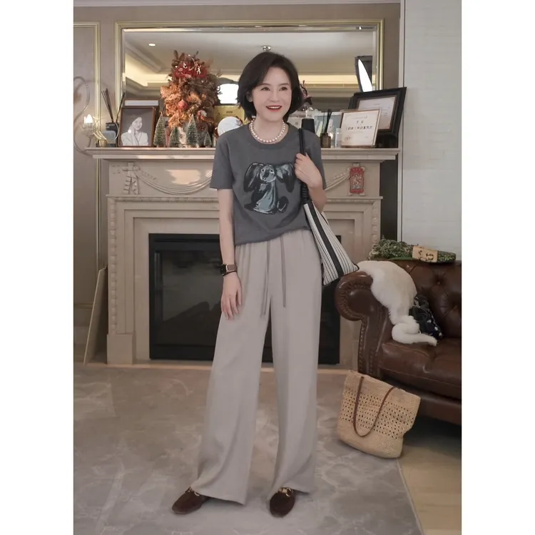 我是摩羯 扶摇裤 70支莱赛尔绵羊毛混纺立体剪裁抽绳松紧腰裤子