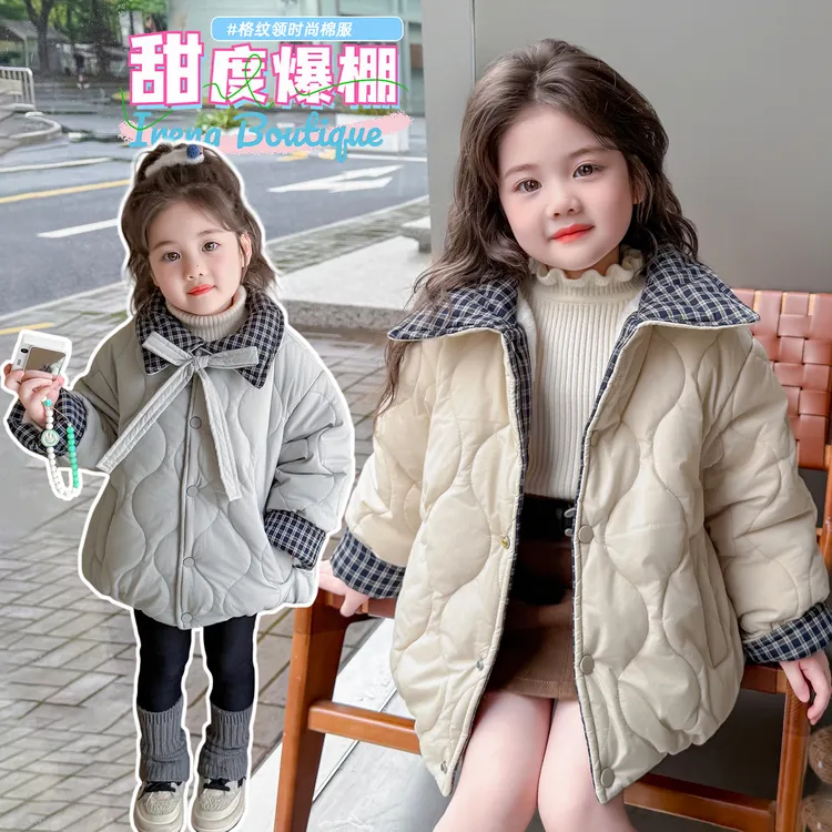 女童加绒棉服外套冬装2025新款儿童女宝宝洋气棉衣潮女孩加厚棉袄