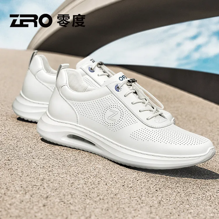 零度男鞋2025夏季新款冲孔镂空真皮鞋轻便舒适运动休闲户外鞋潮男