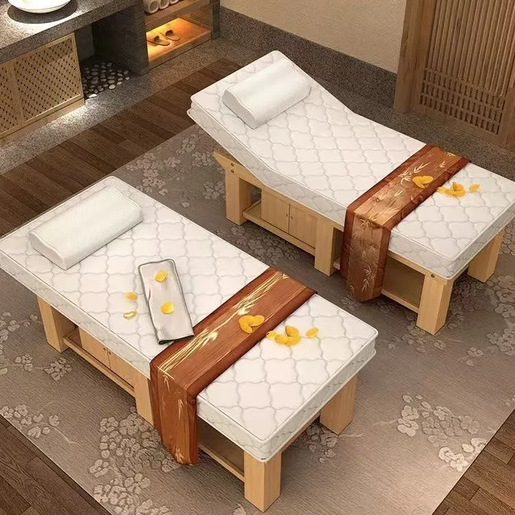2025新款高档加粗实木乳胶美容床升降按摩床按摩床理疗推拿采耳床
