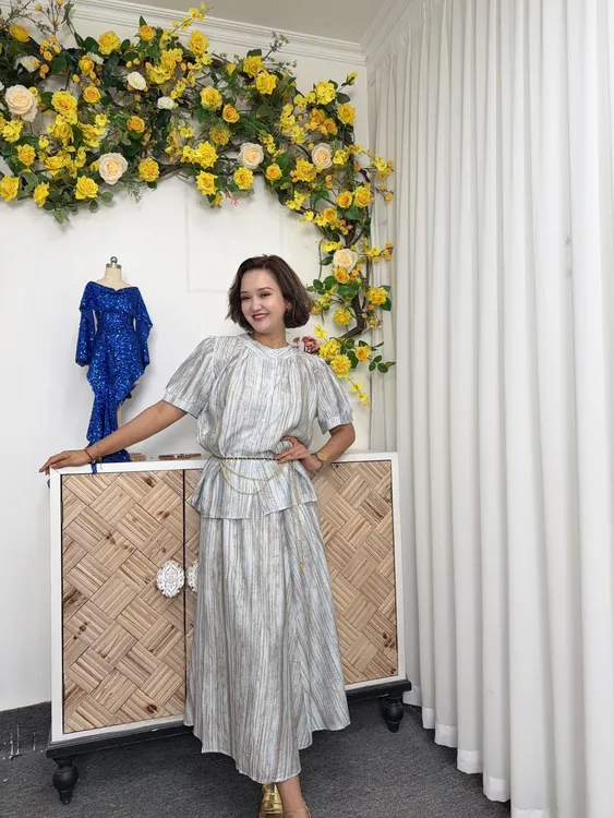 【GLORA】气质显瘦两件套kopta yopka夏季时尚轻奢蓝色(2578)