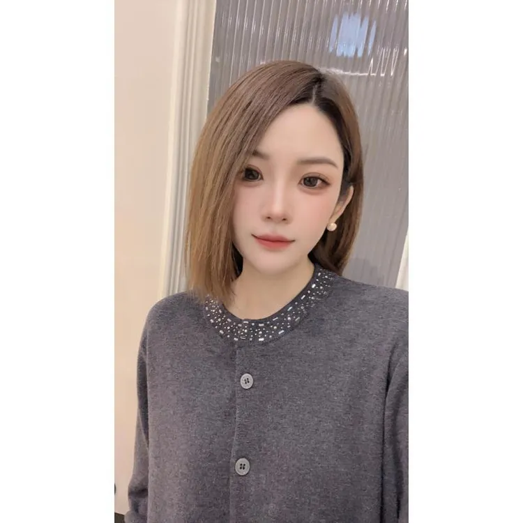 【以•恩】25年新款针织长袖秋冬季圆领开衫女法式毛针织时尚显瘦