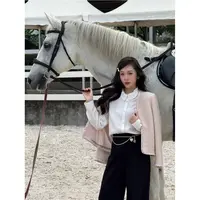 syna希娜 花莹 雪绒感绵羊毛顶奢黑标小香外套