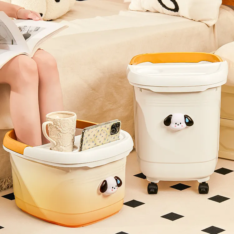 deHub泡脚桶家用过小腿按摩足浴盆儿童洗脚保温泡脚盆专用洗脚桶