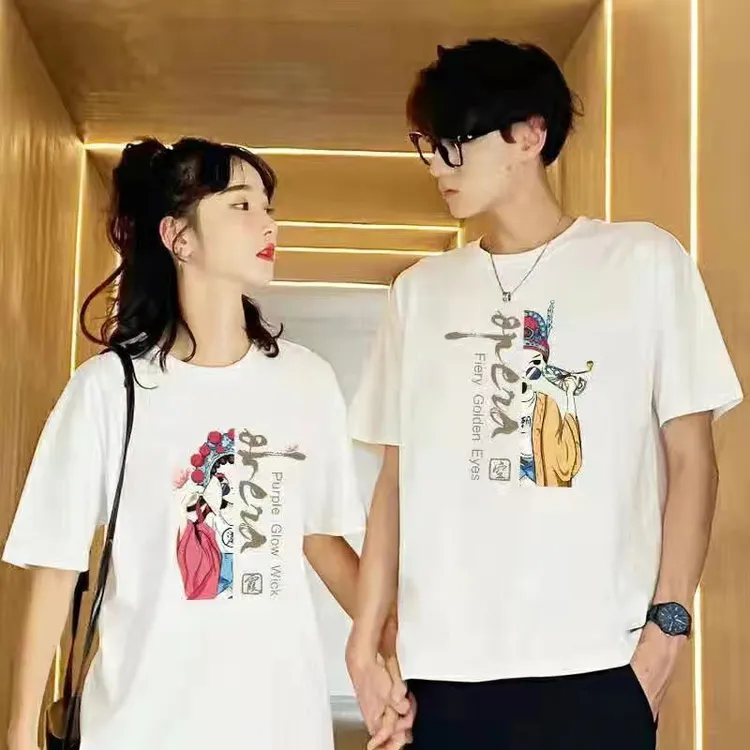 休闲宽松ins2025新款潮流短袖情侣装夏装小众设计感网红情侣体恤