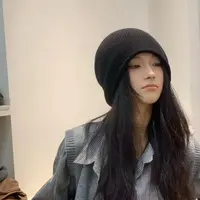 新款秋冬氛围感羊毛堆堆帽纯色女帽XTD