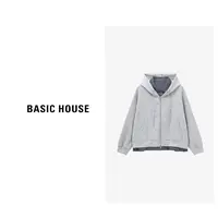 Basic House/百家好秋季新款休闲假两件设计拼接卫衣-B0625B5JZR2
