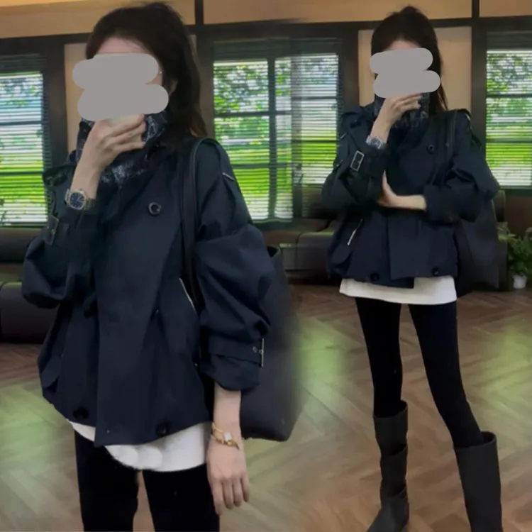 2025年早秋新款韩版时尚高级感工装风衣女小个子洋气休闲复古外套