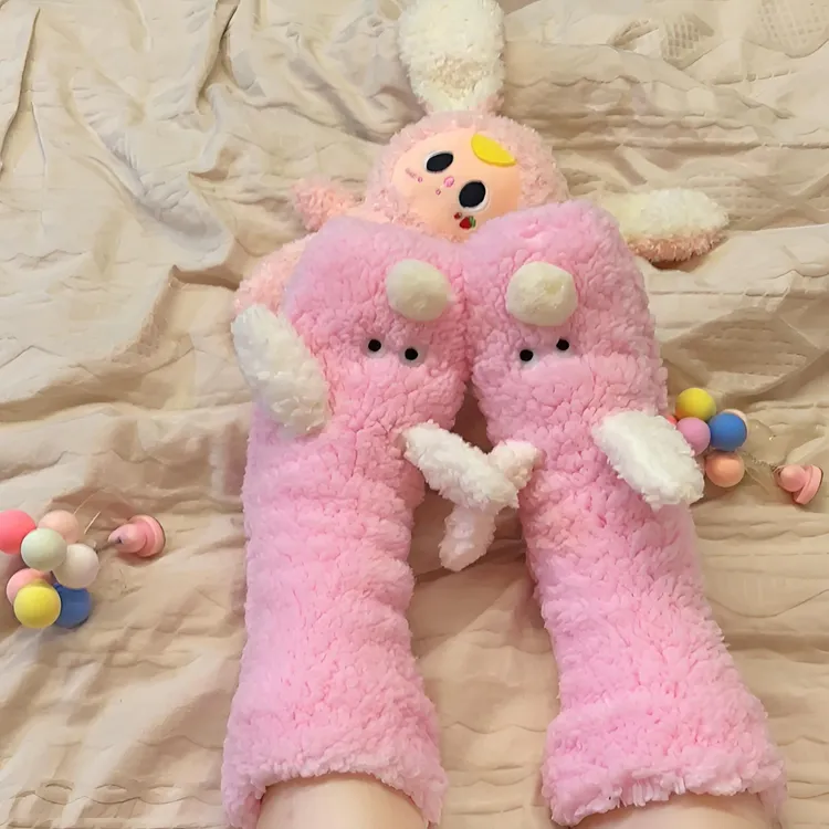 巨厚追剧暖脚神器地板袜子女秋冬季加绒加厚保暖可爱卡通居家长袜