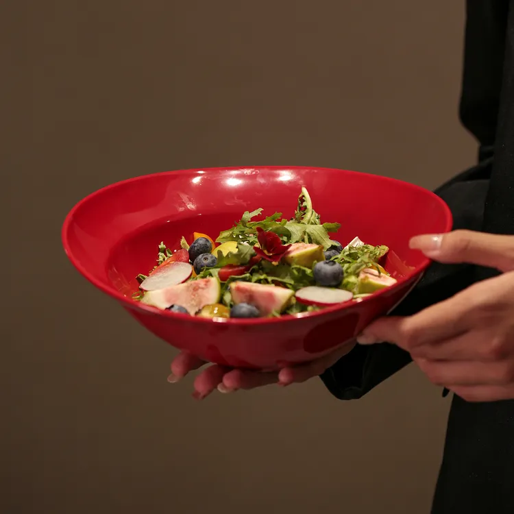 北欧个性创意泡面碗陶瓷餐具汤碗大号家用高颜值红色餐具沙拉碗