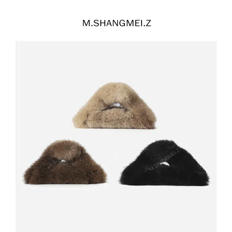 M.SHANGMEI.Z/沐熙美大哥原创设计皮草时尚百搭毛绒绒发夹F10440
