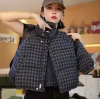 小格子儿童棉衣夹棉外套加厚冬季保暖加绒男童格子休闲棉服