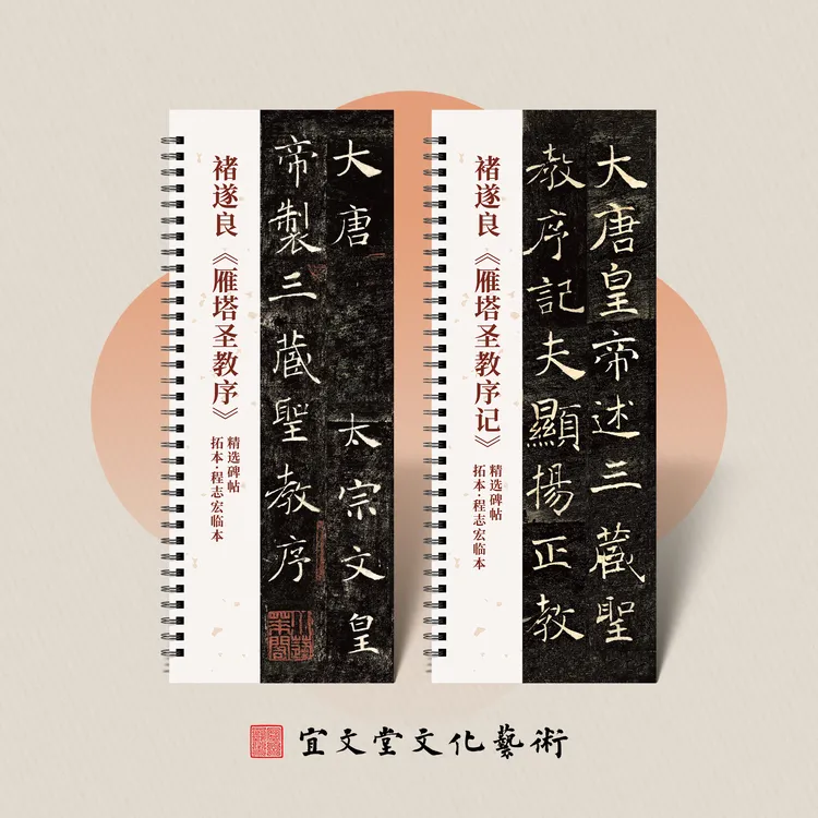 褚遂良《雁塔圣教序》对临字卡 原拓·程志宏临本 褚体楷书 书法学习