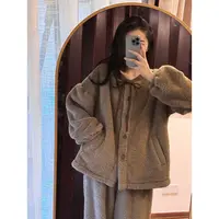 【高品质】亲子睡衣秋冬季母女儿童北羔绒加厚睡衣女童家居服冬款