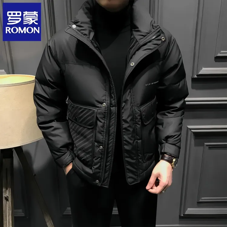 Romon/罗蒙冬季新款高端时尚男士羽绒服加厚保暖休闲商务百搭外套
