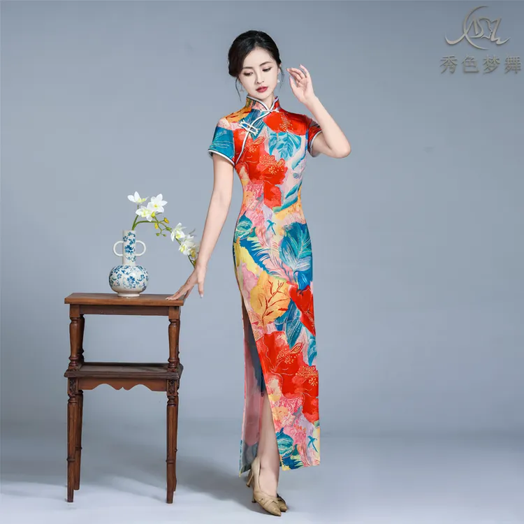 秀色梦舞旗袍2025改良夏季新款中国风少女长款复古年轻显瘦连衣裙