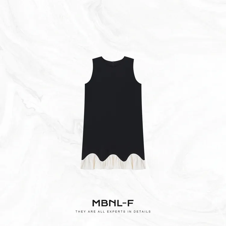 MBNL-F“假日伦敦” 桑蚕丝32姆米重磅真丝拼色连衣裙秦磊XM-XQ2988
