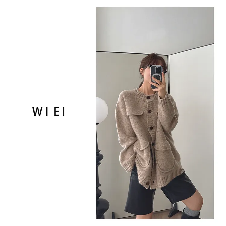 《WI EI》机场毛衣*荃羊绒&绵羊毛_极简R0*W羊毛开衫7A211