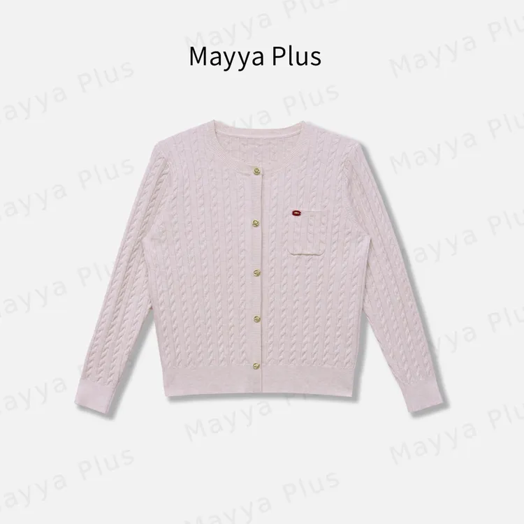 【见面礼】Mayya Plus韩系早秋减龄针织衫百搭显瘦长袖上衣32536398