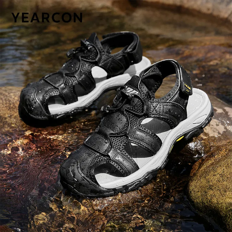 意尔康男鞋2025夏季沙滩鞋透气镂空包头涉水鞋户外溯溪鞋休闲徒步