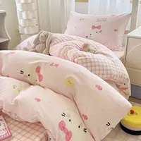 【快乐小猫四件套】四季柔软ins风纯棉四件套简约法式床品 