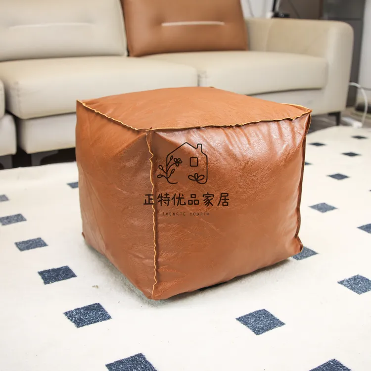 收纳坐墩二合一家用坐墩创意收纳箱蒲团衣物被子收纳袋子轻奢皮墩