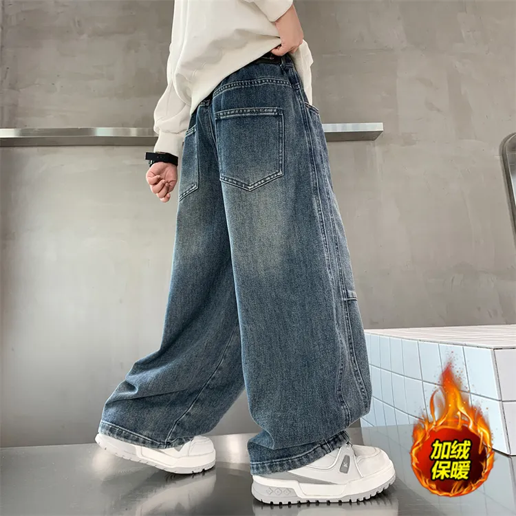 男童秋装牛仔裤春秋款2025新款儿童痞帅气时髦百搭宽松秋季弯刀裤