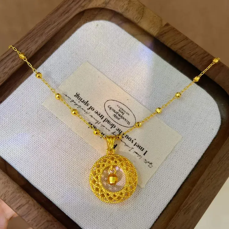 金芒织梦坠 悦动之心小众平安锁扣吊坠