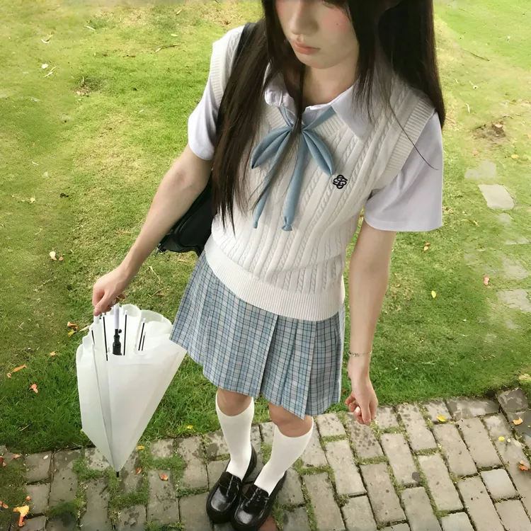镰仓雨/jk制服裙原创日系校供感格裙半身裙百褶裙轮褶学院风