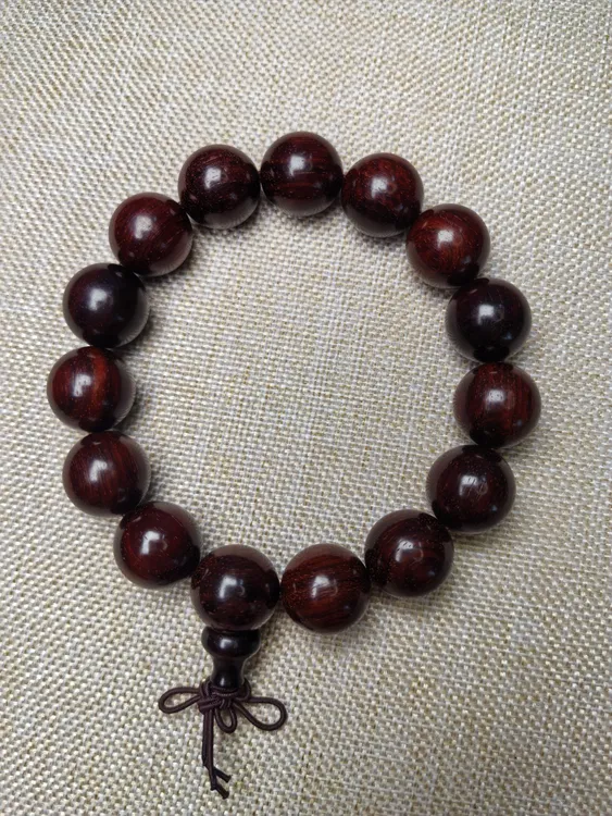 印度小叶紫檀1.5*15颗高油高密老料文玩檀香手串