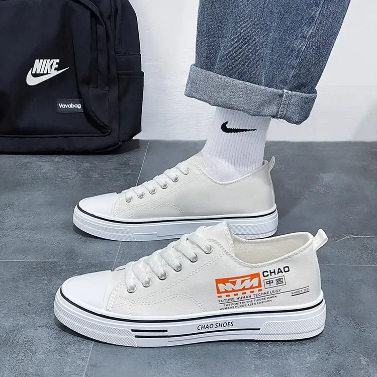 帆布男鞋男士新款透气休闲运动平板鞋潮流男款青少年布鞋鞋子