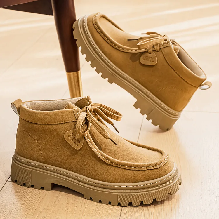 潮流鸿足英伦风厚底高帮增高靴子厚款马丁靴秋季复古靴子男休闲鞋