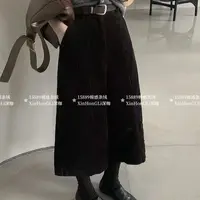 秋季韩系简约七分洋气直筒灯芯绒休闲裤15889