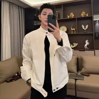中国风夹克男士春秋季2025新款立领高级感痞帅男装潮牌刺绣外套男
