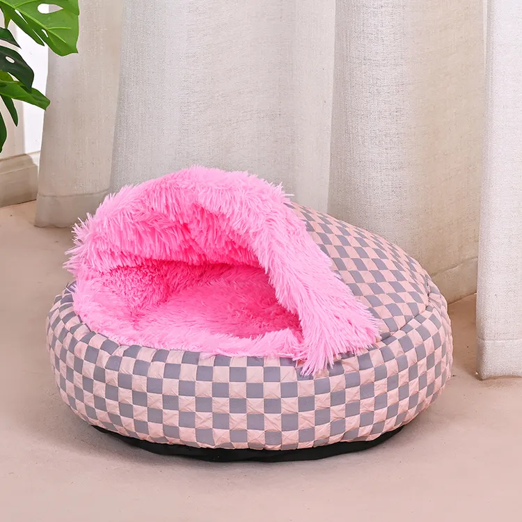 冬季封闭式狗窝秋冬宠物半保暖狗狗过冬猫咪冬天钻被子贝壳窝猫窝