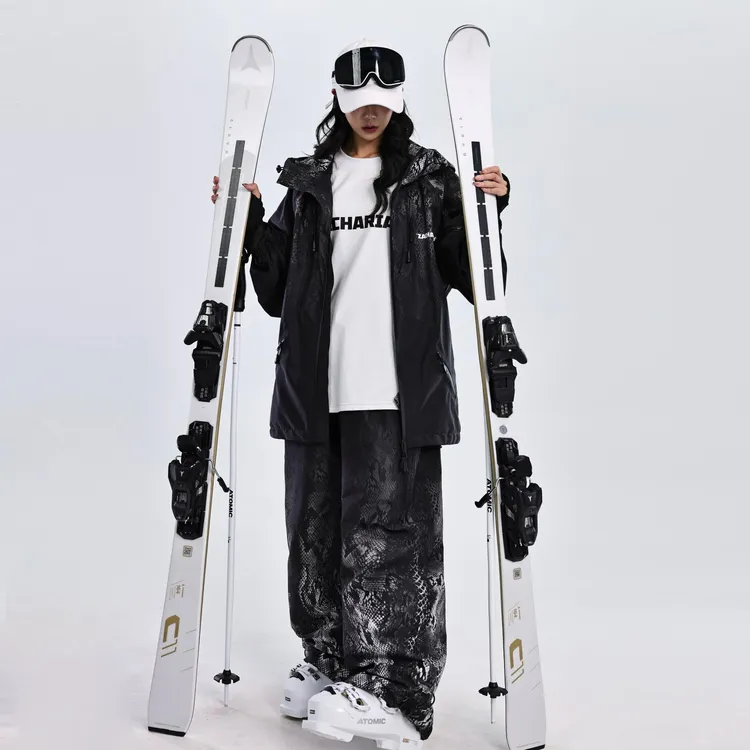 ZACHARIAH【黑蝮蛇纹反向/八刻】渐变滑雪服套装防水透气透湿滑雪衣