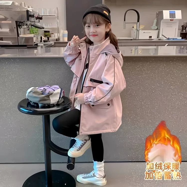 女童外套冲锋衣2025新款洋气中大童女童上衣儿童时髦春秋外套