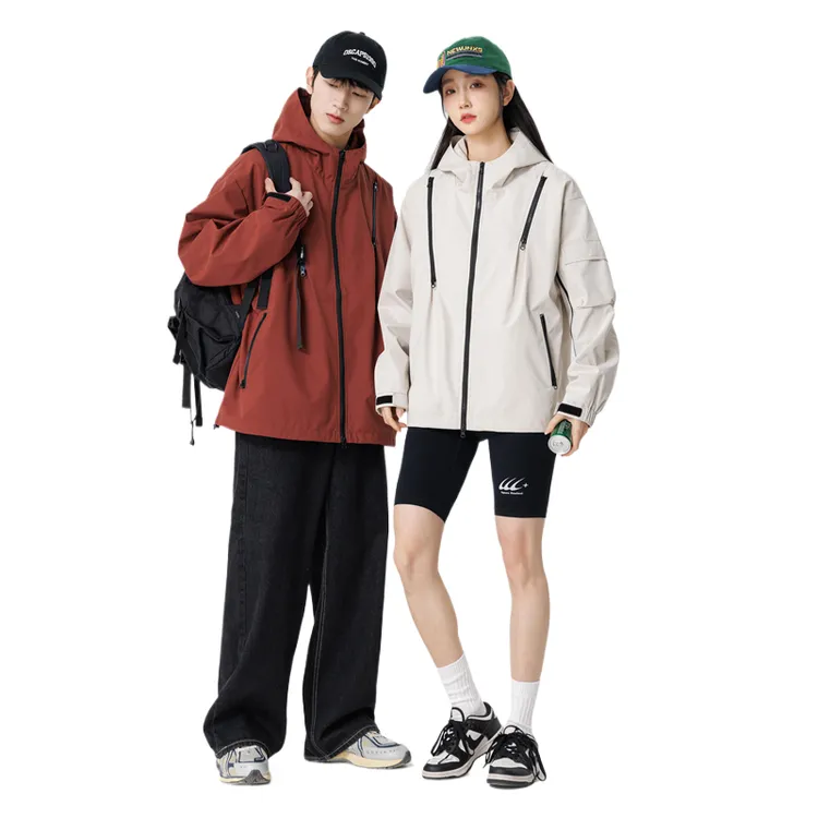 夹克男款情侣款秋季防风防水保暖连帽上衣时尚休闲百搭户外外套