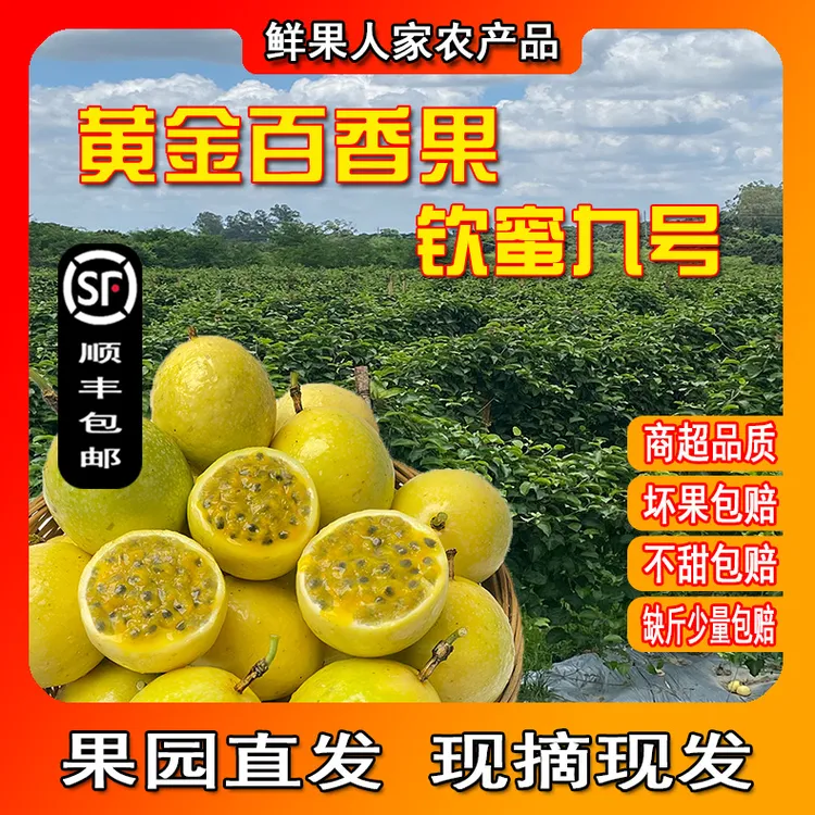 钦蜜九号黄金百香果爆甜多汁产地现摘现发新鲜当季水果