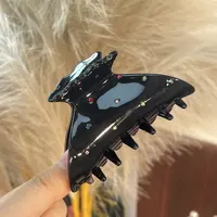 【9.5cm高货醋酸满天星】外贸品质中号抓夹黑色鲨鱼夹